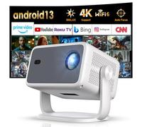 Proiettore portatile Native1080P compatibile con 4K Parse WIFI6 5G Wireless 5.0 Bluetooth Android 13.800ANSI, rotazione di 360°, correzione automatica della pietra angolare