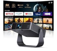 Proiettore Portatile【Smart TV & 1000+ Canali Live】Mini Proiettore 4K Smart TV Compatibile con Netflix, Rotazione 330°, Auto Focus WiFi Bluetooth, 1080P Nativo, Videoproiettore soffitto casa/campeggio