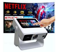 Proiettore portatile, supporto 4K Smart Videoproiettore, WiFi 6 Bluetooth per Home Theater/Gaming/Outdoor (supporto 180° e display 250 '')