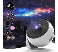 Proiettore PRO Galaxy 13 in 1 aggiornato, 360 ° Luce notturna rotante con cielo stellato planetario HD a 4 pulsanti con timer da 1/2 ore per camera da letto