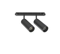 Proiettore Regolaile On-Off Ego Alluminio Nero 2 Luci 24W 3000K Luce Calda