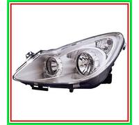 Proiettore Sinistro Mod H7-H1 Elettrico-Cromato-Senza Motore Opel Corsa D-(Anno