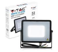 V-TAC Proiettore Slim LED 30W - Chip Samsung - Nero - Luce calda 3000K