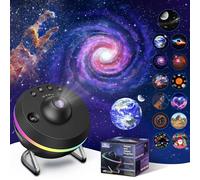 Proiettore Stella Soffitto,13-in-1 Planetario Proiettore, 4K HD Galaxy Projector Skylight con Striscia Luminosa, Meteora Dinamica,Timer per Decorazioni Camera (Nero)
