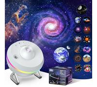 Proiettore Stella Soffitto,13-in-1 Planetario Proiettore, 4K HD Galaxy Projector Skylight con Striscia Luminosa, Meteora Dinamica,Timer per Decorazioni Camera (Bianco)