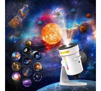 Proiettore Stelle Soffitto,4K HD Realistico Planetario Proiettore con 10 Dischi Film,Ruotabile a 360°Cielo Stellato Soffitto con Timer per Decorazioni Camera da letto