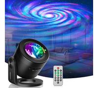 Proiettore Stelle Soffitto, LED Proiettore Aurora Boreale 180° Regolabile, 33 Combinazioni di Nebulose con Musica Bluetooth, Timer e Telecomando per Decorazione Stanza/Festa/Home Theater (Nero)