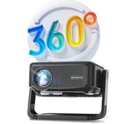 Mini proiettore 【Supporto girevole a 360° & Auto Keystone & messa a fuoco elettronica】FHD 1080P 22000LM proiettore con WiFi6 e Bluetooth 5.2,70%Zoom ONOAYO rimovibile per home cinema all'aperto