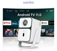 Proiettore Wanbo T2 Ultra 1080P Supporto 4K Andorid TV11.0 Proyector 500Ansi Home Beam Proiettore intelligente 120 ° Girevole protettiva