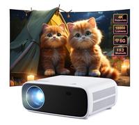 Proiettore Wielio Full HD 1080P con supporto 4K, Bluetooth e WiFi, schermo HD da 18.000 lumen, supporto per dimensioni di proiezione da 30 a 200 pollici, compatibile con iOS/Android/Xbox