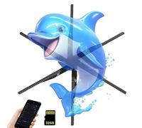 Proiettore WiFi con Ventola per Ologrammi 3D, Display Pubblicitario per Proiettore per Ologrammi da 96 Cm con 1532 Perline della Lampada, Supporta il Caricamento con di