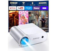 Proiettore WiFi e Bluetooth, Proiettori Cinematografici 1080P per Telefono, Proiettore Portatile Home Theater per Camera da Letto, Proiettore WiFi con Schermo da 200” per iPhone/HDMI/USB/TV Stick