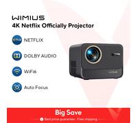 Proiettore Wimius 4k supportato 30000 lumen Messa a fuoco automatica/Keystone Full Hd 1080p Nativo Black