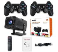 Proiettore wireless retrò da gioco, bastone per videogiochi TV HD 4K, proiettore portatile con oltre 10000 giochi, piccolo proiettore portatile per film all'aperto, uscita HDMI, WiFi