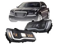 Proiettori Anteriori Per Chrysler 300 2011-2015 Con Avvio Animazione Fari LED Fari Aggiornamento Stile Nero Fari Fanali Anteriori(Left steering wheel)