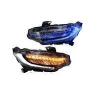 Proiettori Anteriori Per Civic 10TH Per Gen StartUp Per Tipo Per R 2016-2021 Berlina Coupé Hatchback Respirazione Illuminazione Switchback Indicatori Di Direzione Faro A LED Fari Fanali Anteriori(Blue