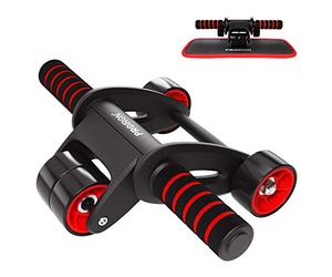 PROIRON Ruota Addominali Pieghevole -Rotella Addominali con grande tappetino per ginocchi, Ab Roller per fitness, unisex
