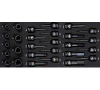 Projahn, 1/2", Pannello con set di chiavi a bussola TX e attacco esagonale 28 pz. 5999-371