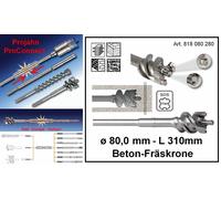 Projahn, Fresa a tazza per trapano SDS-Max 80 x 310 mm 818080280