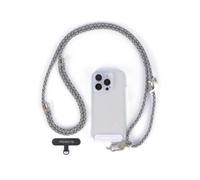 project-cb Collana Per Telefono Regolabile A Tracolla E Intorno Al Collo 1,Toppa Per Cordino Cellulare 2,Tracolla per Telefono,Cinturino per Telefono Regolabile 80-160cm(Bianco-Nero-S)