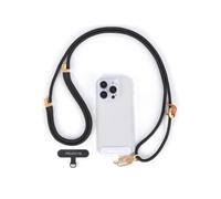 project-cb Collana Per Telefono Regolabile A Tracolla E Intorno Al Collo 1,Toppa Per Cordino Cellulare 2,Tracolla per Telefono,Cinturino per Telefono Regolabile 80-160cm(Nero-G)