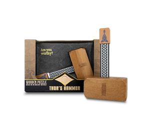 Project Genius Inc. Martello di Thor - Puzzle in legno, difficoltà media, smontare e rimontare questo rompicapo a tema norvegese Basato sul famoso Hammer Mjolnir di Thor, età 14+