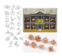 Project Genius Museum Collection set da 30 pacchetti di legno e metallo Brainteaser Regalo ben confezionato per adulti Adolescenti e bambini 8+ True