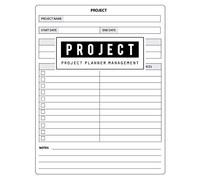 Project Management Planner: Project Management Forms Organize, Project Planner Notebook, Journal and Organize Notes, To Do, Ideas, Follow Up, Project Plan, Size 8.5 x 11 Inch, 100 Pages