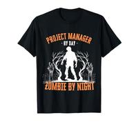 Project Manager di Day Zombie by Night Fun Halloween Creepy Maglietta