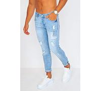 PROJECT X PARIS JEANS COLORE BLU 98% COTONE 2% SPANDE UOMO IDEALE PER QUOTIDIO E STREETWEAR TAGLIA 34 REF TU20017-BL-34