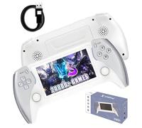 Project X PRO Console di Gioco Portatile Retrò Console Portatile 20000 Giochi 20 Emulatori,Schermo IPS da 4,3″ Console Retro Game,Collega la TV/Riproduzione video/Ascolto musica/E-book (Argento-128G)