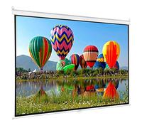 Projection Screen 100 inch HD 16:9 Manual Pull Down Projector Screen Self Locking for Home Meeting Room School Restaurant Bar