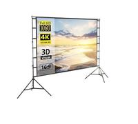 projector screen, Schermo for proiettore con angolo di visione di 160° senza pieghe, con supporto bianco, for home theater bifacciale da 60-150 pollici all'aperto,parts(120 inch)