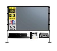 projector screen, Schermo for proiettore con supporto Doppia staffa pieghevole in lamiera di ferro pieghevole anti-luce grigia da 84-120 pollici con borsa for il trasporto portatile,parts(120 inch)