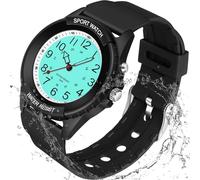 PROKING Orologio da infermiere impermeabile per professionisti medici, donne e uomini, 24 ore con lancetta dei secondi, luce notturna, quadrante militare facile da leggere, cinturino in silicone