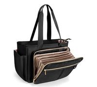 Prokva Borsa per Insegnanti con tasca a Fisarmonica per L'organizzazione dei file, Grande Borsa da Lavoro per Insegnanti per Donne, Nero (Design Brevettato)