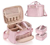 Prokva Borsa per Set da Cucito con 2 Scomparti Rimovibili, Grande Borsa Organizer per Accessori da Cucito per Accessori e Strumenti da Cucito, Rosa (Solo Borsa)