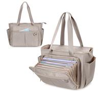 Prokva Borsa Tote per Infermiere da Donna, Borsa Clinica per Infermieri con Organizer a Fisarmonica, Accessori per Infermieri per Lavoro e Assistenza Sanitaria a Casa, Grigio