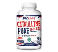 PROLABS - Citrullina PURE TABLETS, 200 Compresse 100% Pura Vegan, Integratore Alimentare L-Citrullina 1000mg in Capsule per Supporto alla Naturale Produzione di Ossido Nitrico - Aminoacidi Pre Workout