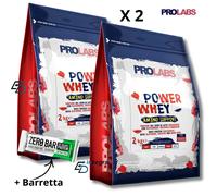 PROLABS - Power Whey Amino Support 2 Kg x 2 = 4 Kg Proteine del Siero + Barretta