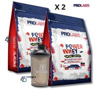 PROLABS - Power Whey Amino Support 2 Kg x 2 = 4 Kg Proteine del Siero + Shaker