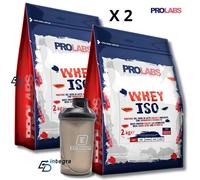 PROLABS - Proteine in Polvere WHEY ISO 2 kg x 2 - Isolate Idrolizzate + Shaker