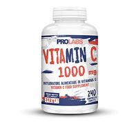 PROLABS VITAMINA C 1000 - 1000 mg per Compressa | Supporto Sistema Immunitario, Energia e Antiossidante | Collagene e Assorbimento Ferro | Alta Qualità e Purezza | Vegan | 240 CPR