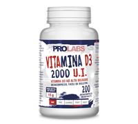 PROLABS - Vitamina D3 2000 UI Colecalciferolo Alto Dosaggio, 1 Compressa al Giorno, Mantenimento di Ossa, Muscoli, Sistema Immunitario, Normali Livelli di Calcio nel Sangue, 200 Microcompresse (50mcg)