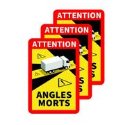 Prolac Adesivi di avvertimento Angles Morts - Angolo morto per camion e roulotte auto etichette autoadesive 25 x 17 cm adesivi camper (camion e roulotte) - 3 pezzi
