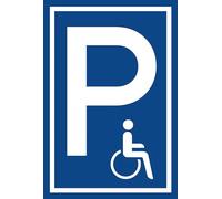 PROlac - Cartello di parcheggio per disabili, in PVC espanso rigido, 20 x 30 cm, 3 mm, 2 pezzi, robusto e resistente alle intemperie, facile da applicare, per sottolineare l'accessibilità, con targa