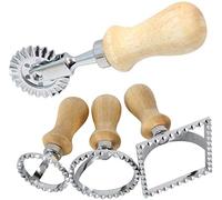 ProLeo Ravioli - Stampino per ravioli, con manico in legno, 4 pezzi