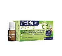 Prolife Aloe 10x, 10 Flaconcini da 8 ml, Integratore Probiotico con Aloe Concentrata 10x e Vitamina B2 per Flora Intestinale e Depurazione dell’Organismo