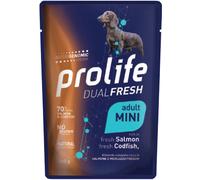 prolife Cane Dual Fresh Adulto Mini Salmone, Merluzzo & Riso Busta 100 Gr