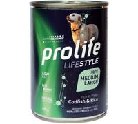 prolife Cane Lifestyle Light Adulto Medium&Large Merluzzo & Riso Lattina 400 Gr